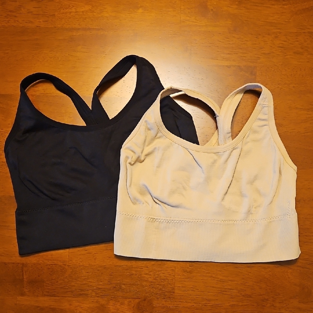 Women's Sports Bra- Black and Cream